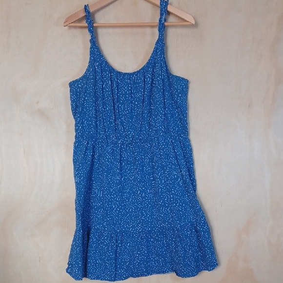Banana Republic Dresses & Skirts - Banana Republic Blue Sleeveless Sun Dress, Ruffle Straps, Teired Skirt